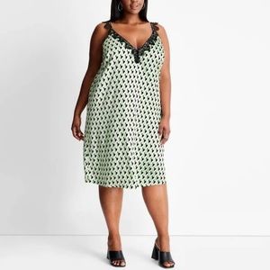 Women’s Lace trim Satin Slip Dress